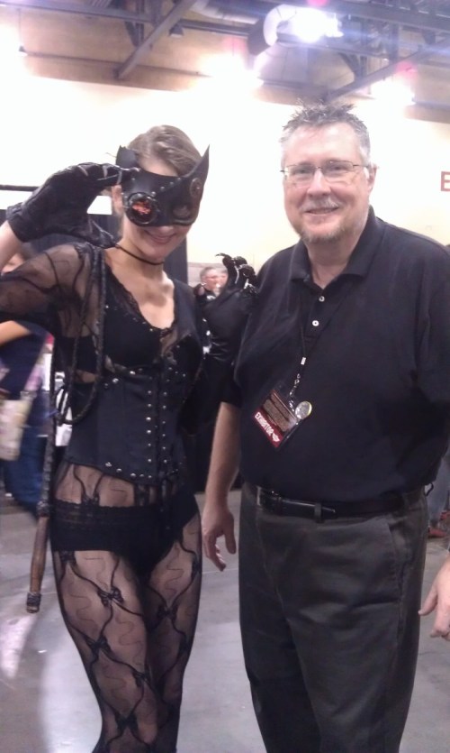 Cassandra S. Kyle as Steampunk Catwoman with Michael Bradley at Phoenix Comic Con 2013